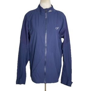 Kjus Pro 3L Jacket Mens 52 Large  Atlanta Blue Waterproof Lightweight Logo Golf